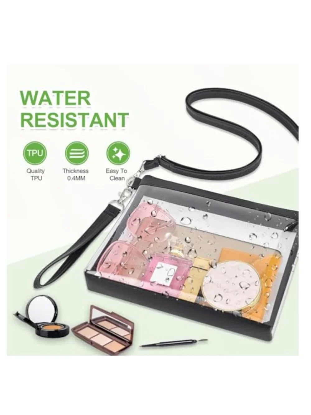 Clear Crossbody Bag for Stadium Events, TPU Transparent Purse with Adjustable